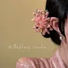 [Encanto Antiguo Oriental] Nuevo Estilo Flor de Fuego con Varilla Retorcida, Lujo Ligero, Estilo Hada, Nicho, Gama Alta, Exquisita Flor para el Cabello