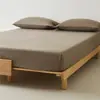 Conjunto de Lençol de Cama de Algodão Puro de Fibra Longa de Alta Qualidade com Elástico, Cobertor de Cama Escovado 100% Algodão, Lençol de Cama Tatami, Novo Modelo 2026, Conjunto de Três Peças