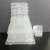 Caixa de armazenamento plástica com compartimentos fixos, caixa com fecho integrado, caixa de joias, diamante brilhante, DIY manual, caixa de acabamento de mesa com tampa flip