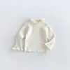 Suéter de Color Liso para Niña con Cuello de Encaje 2026 Invierno Bebé Tejido Grueso Pulóver Ropa de Invierno para Niños zdm6854