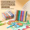 Marcadores Acrílicos con Punta Suave, Tipo Líquido Directo, Marcadores de Color para Manualidades DIY, Set de 12 Colores, Plumas de Colores para Dibujo Infantil