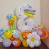 Globo de Foil Blanco con Número Impreso de Cumpleaños Versión US de 32 pulgadas para Decoraciones del Primer Cumpleaños de Niños y Accesorios para Fotos al Aire Libre