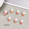 Resina Dos Desenhos Animados Morango Coelho Nail Art Jóias Bonito Tridimensional Sorvete Sorvete Coelho DIY Brincos Hairpin Acessórios