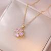 Collar para Mujer, Estilo Celebridad de Internet Europeo y Americano, Conjunto de Accesorios Giratorio de Flor de Girasol con Circonita Transfronterizo, Cadena para Clavícula Giratoria de 360 Grados