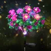 Luces Solares para el Suelo con Forma de Flor de Azalea, Impermeables para Exteriores, Decoración de Jardín, Iluminación LED para Paisajismo, Césped Artificial
