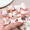 Colgante de Estrella de Mar Rosa de Doble Cara con Agujero Pasante de Perla de Imitación ABS Color Blanco Roto Accesorios de Joyería para Pulsera y Collar Hechos a Mano para DIY