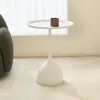 Mesa auxiliar sencilla para apartamento pequeño, mesa redonda pequeña de hierro, mesa auxiliar de sofá estilo crema, mesa de centro pequeña, mesa de noche, mesa de centro de hierro, mesa de esquina