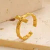 Anillo de Acero Inoxidable con Forma de Cruz Transfronterizo Europeo y Americano para Mujeres y Hombres, Unisex, con una Figura Clavada a la Cruz