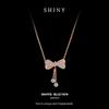 Collar con Lazo y Borlas para Niñas, Lujo Ligero y Sensación de Alta Gama, Cadena para Clavícula, Nueva Cadena de Suéter de Moda, Lujo Ligero y Sensación de Alta Gama