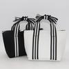 Yiwu Moda Coreana Simple Lazo Bolsa de Lona Bolso de Mano para Mujer Estilo Oscuro Pequeño Fresco