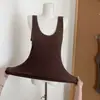 Camiseta sin costuras de talla grande con cuello en U, copas fijas y tirantes anchos para mujer, capa base con hermoso diseño en la espalda, se puede usar como prenda exterior, con almohadillas para el pecho incorporadas