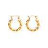 Pendientes de acero y titanio de estilo transfronterizo, con forma de ojo de diablo y palma hueca, joyería de acero inoxidable para mujer.