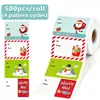 500 Pegatinas/Rollo Pegatinas de Navidad, Pegatinas para Decoración DIY de Regalos, Pegatinas para Horneado Festivo, Etiquetas Autoadhesivas para Sellar