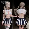 Grupo de Animadoras de Fútbol Fei Mu Chica Sexy Lencería Ropa Sexy para Mujer Disfraz de Juego de Rol Serie de Uniformes Sin Quitar