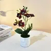 Flor Artificial con 3 Ramas y 9 Flores de Jazmín Grandes, Planta de Flor Artificial Estilo Europeo para Decoración del Hogar, Flor Artificial Pequeña Puntiaguda
