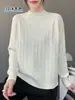 Suéter para Mujer 301 Talla Grande Board Brillante Cable Retorcido Cuello Medio Cuello Semi Alto Patrón Retorcido Nueva Capa Base Otoño/Invierno para Ropa Exterior