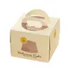 Caja para Mini Pastel de 4 Pulgadas Famosa en Internet, Caja para Llevar con Asa y Ventana, Caja de Embalaje de Papel para Postre, Queso, Mousse, Horneado