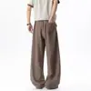 Pantalones plisados estilo Old Money, Pantalones largos casuales de pierna ancha, holgados, transpirables y finos para primavera/verano, Corte relajado, pierna recta