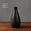 Jarrón Pequeño Negro Retro Zen Adornos Sala de Estar China Escritorio Cerámica Hidropónico Arreglo Floral Ramo de Flores Secas Decoración