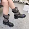 Colección nueva de otoño e invierno 2026 estilo coreano: botines de mujer con detalles de hebilla, botas de montar estilo británico, botas de moda adelgazantes y botas vaqueras