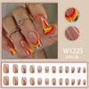 Estilo europeu e americano mid-length listrado glitter nail flash INS estilo amarelo quente laranja junta ondulada peça de unha produto acabado