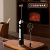 Espumador de Café Eléctrico con Tapa, Batidor de Leche Doméstico Recargable, Espumador de Leche con Tapa, Espumador de Leche de Mano