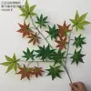 Folhas artificiais de bordo para comércio exterior e decoração de casamento, folhas artificiais amarelas de ginkgo para uso em projetos, folhas artificiais de ginkgo para decoração de parede, veja a descrição