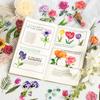 Série Mar de Flores Longas Pacote de adesivos Dia Bonito material para diário de mão colagem decorativa 100 peças em 6 tipos