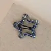 Pasador de Pelo de Mezclilla Azul a Cuadros Estilo Coreano para Mujer, Pinza para Flequillo Lateral, Accesorio de Moda de Alta Gama Pin BB