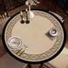 Toalha de mesa redonda estilo francês, à prova d'água e resistente a óleo, jogo americano redondo para mesa de jantar sem lavagem, protetor de mesa de centro de couro PVC resistente ao calor e isolante