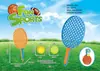 Treinador de Tênis Infantil Transfronteiriço Conjunto de Brinquedos Esportivos ao Ar Livre com Bola de Tênis de Corda Base Fixa de Rebote Automático