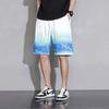 Shorts de Seda de Gelo Masculino Verão Finos Secagem Rápida Casuais Calças de Comprimento Médio Esportivas Cinco Pontos Praia Calças Grandes Calças Degradê
