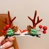 Chifres de Rena de Natal Transfronteiriços Decoração de Árvore Pequena Presilha de Cabelo de Natal Pelúcia Fofa Adereço de Cabeça para Festa de Feriado Acessórios de Cabelo para Meninas