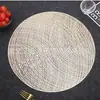 Tapete de mesa redondo de PVC para chuveiro voador com dourado estilo ocidental estilo nórdico tapete de mesa avançado para casa à prova d'água anti-queimadura