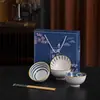 Conjunto Auspicioso de Louças e Utensílios de Mesa de Cerâmica Chinesa Evento de Inauguração de Casa Casamento Evento de Negócios Presente Caixa de Presente de Cerâmica