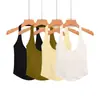 Ins transfronterizo estilo europeo y americano 2026 nueva moda elegante ropa de mujer al por mayor para el día a día dobladillo redondo cuello halter color liso top sin mangas