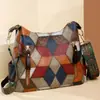 Bolsa Transversal Vintage de Ombro Único para Mães, Modelo Novo 2026, Contraste de Cores, Grande Capacidade, Bolsa de Mão, Bolsa Tote para Mulheres de Meia-Idade