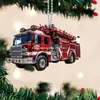 Decoraciones Navideñas Adornos Planos de Coche Árbol Decoración Transfronteriza Bombero Acrílico Colgante de Coche Adornos Retro Africano