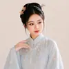 Collar de perlas de imitación de aleación de zinc, accesorios de estilo hanfu chino, traje antiguo, collar de moño de seda suave Hanfu Ming