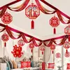 Conjunto de layout de casa nova de casamento Decoração de sala de estar de quarto de casamento Fita feliz Casamento romântico criativo suprimentos de flores