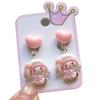 Novos Brincos de Clipe para Orelha Infantil Pequenos Frescos Desenho Animado Fofo Resina Menininha Coelho Brincos Brincos de Estudante Brincos