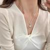 Corea del Sur Dongdaemun collar de hilo doble cara ágata negro perla para mujer todo partido nuevo alta calidad nicho cadena de suéter moda