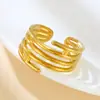 Anillo de Acero Titanio Prensado en Aceite de Moda Transfronterizo Versátil de Gama Alta Anillo Abierto para Dedo Índice Personalidad Nicho Sentido del Diseño Anillo Mujeres