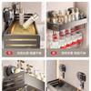 Estante de baño de aluminio con ventosa para almacenamiento, mesa de lavado, inodoro, sin orificios, montado en la pared