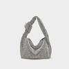 Bolso Cubo de Mujer de Venta Caliente Transfronterizo Totalmente Incrustado con Diamantes de Imitación de Grado A, Bolso de Noche, Bolso de Cadena, Bolso de Mano, Bolso de Hombro con Nudo Retorcido