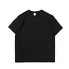 Camiseta Masculina de Algodão Puro Pesado Estilo Americano, Solta, Manga Curta, Marca Tendência Oversized, Ombro Caído Solto, Padrão Personalizado para Exportação