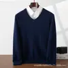 Suéter de Cachemira para Hombre, Cuello en V, Tejido Casual Versátil, Color Sólido, Manga Larga, Suéter de Cachemira, Capa Base