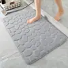 Felpudo con patrón de piedra de guijarro bestseller transfronterizo, felpudo absorbente para baño de espuma viscoelástica, alfombrilla antideslizante