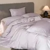 Juego de cuatro piezas de lujo 100% algodón, algodón de fibra larga, color sólido, confort de hotel, adecuado para dormir sin nada, ropa de cama de algodón de alta gama 1.8