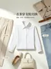 Camisa Feminina Branca Europeia e Americana Transfronteiriça Manga Longa Minimalista Verão Roupas Femininas Versátil Solta Camisa Atacado